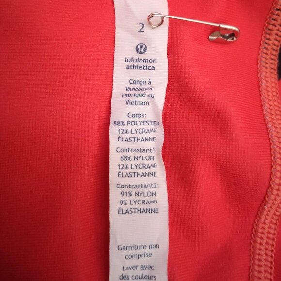 Lululemon Athletica Ladies Size 2 Full Zip Orange with Flower Pattern Hoodie - Picture 5 of 16